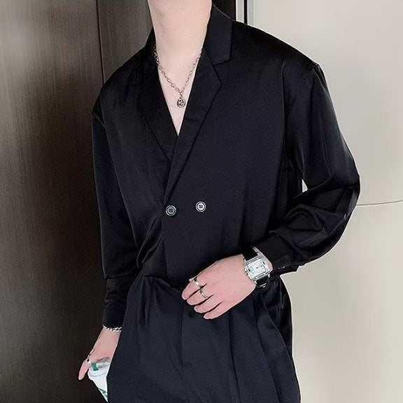 【Carina】2カラー展開 韓国カジュアル トレンド リッチ風シャツ mry001284