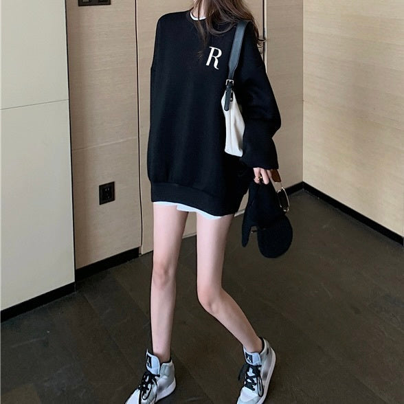 AW ルーズ Rプリント ラウンドネック スウェット mry000038