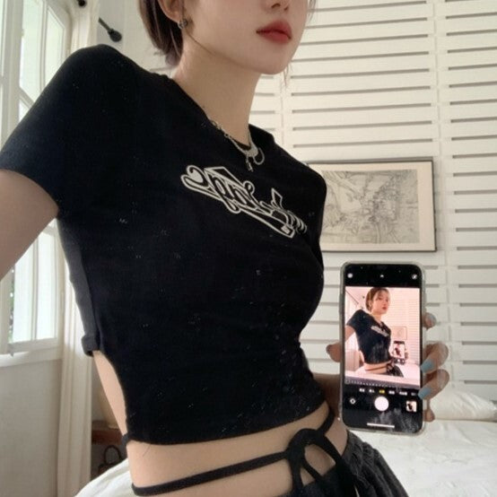 2カラー展開 アメリカン ホットガール デザイン レトロTシャツ mry000638