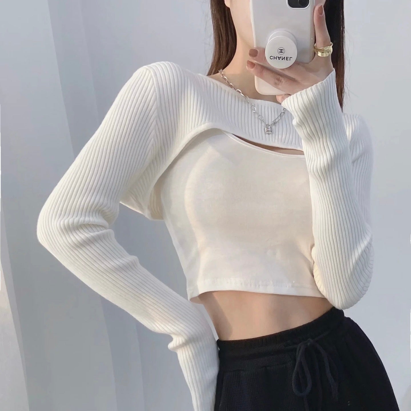 スリングニット 重ね着 ブラウス mry000143