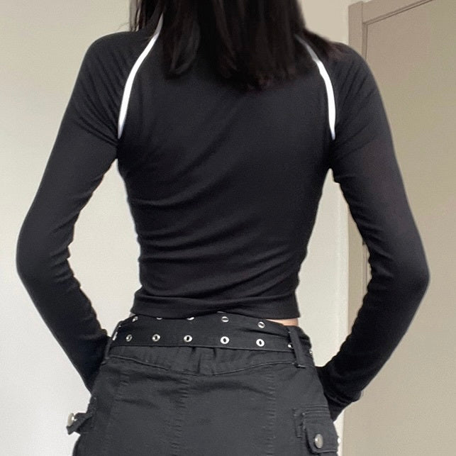 アメリカン 韓国ストリート 韓国カジュアル フィット ジップアップトップス mry001051