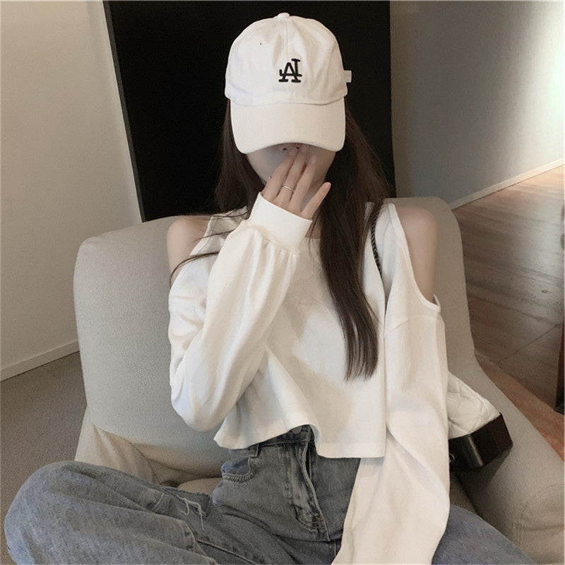 オープンショルダー ショートシンプル トップス mry000240