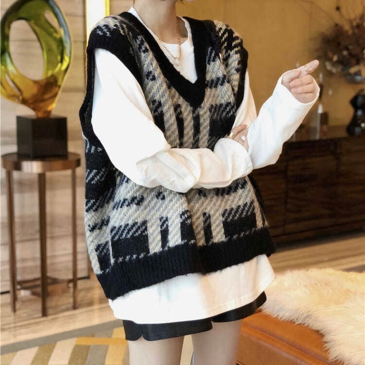 チェック柄 ベスト mry000149