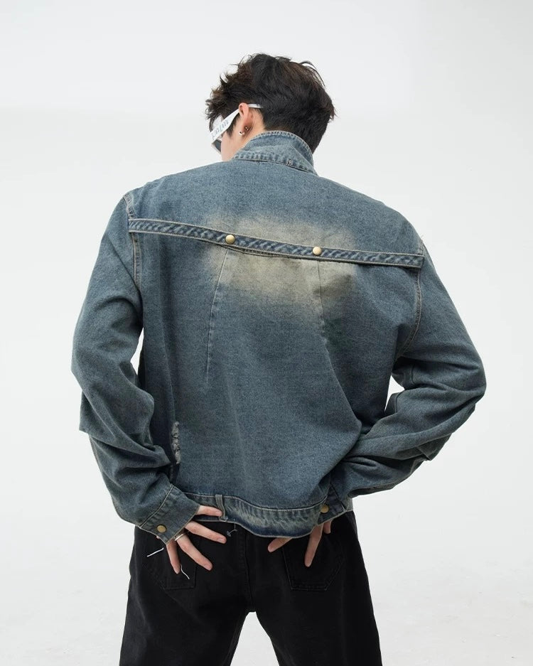 Vintage Washed Denim Jacket mry001816