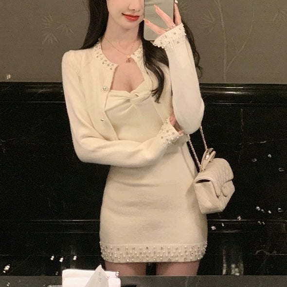 【Chéri】カーディガン ワンピース セットアップ mry001512