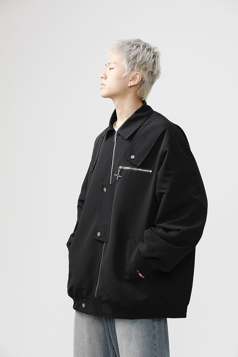 Black Zip Up Jacket mry001791