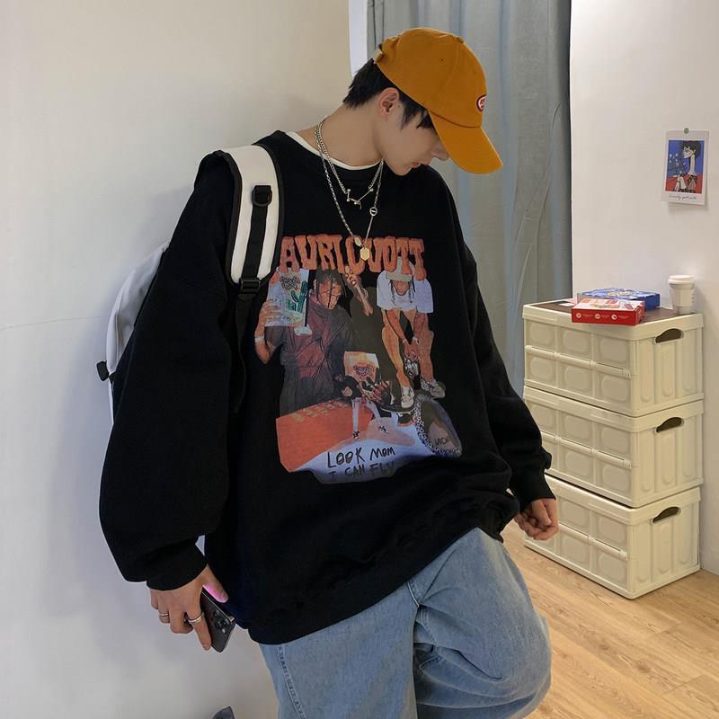 ラウンドネック プリントスウェット mry000473