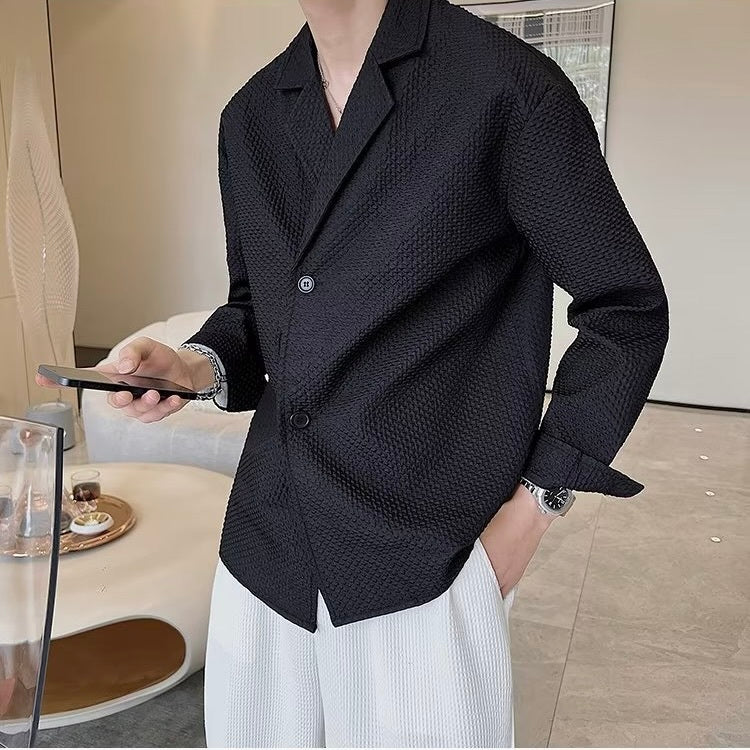 2カラー展開 韓国ストリート 韓国カジュアル トレンド シンプル ゆったりシャツ mry001285