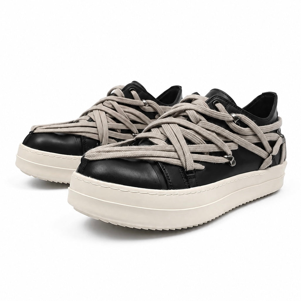 【再入荷】クロスレース厚底スニーカー(4.0cm UP) mry002430