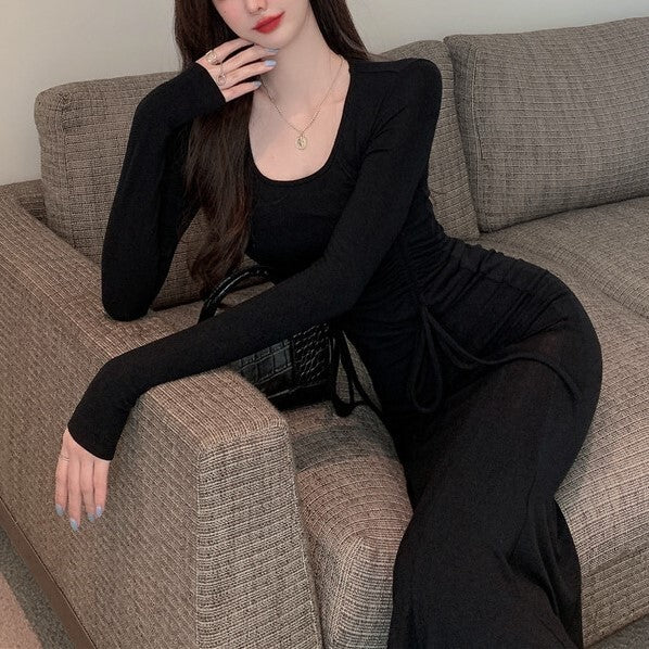 【送料無料】ドレス ワンピース 2カラー フレンチデザイン 春・秋 韓国ガーリー 韓国カジュアル mry000535