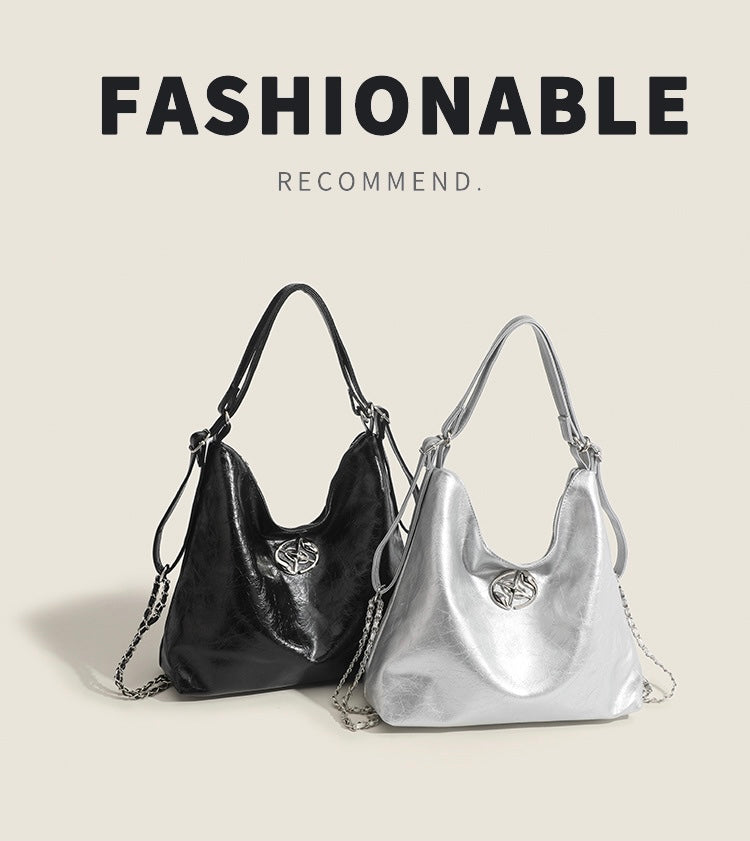 【数量限定 / 2color】Lustrous Chain-Detail Shoulder Bag mry001665