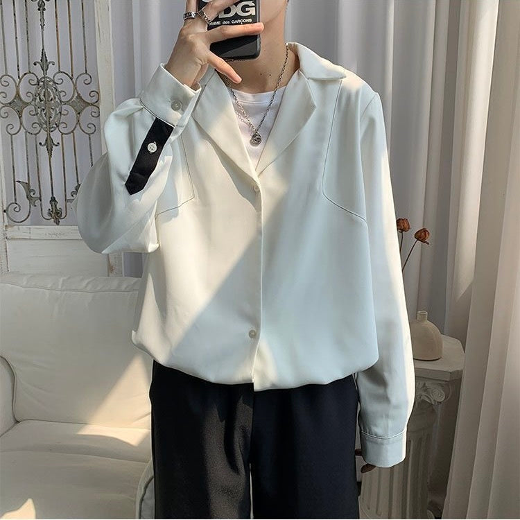 2カラー展開 韓国ストリート 韓国カジュアル トレンド オーバーサイズ ボタンシャツ mry001283