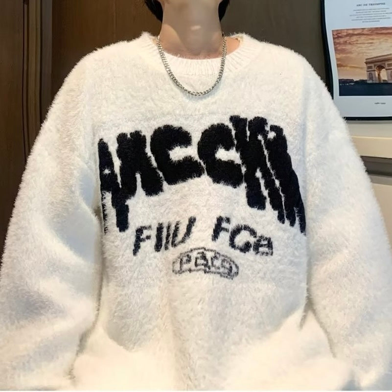 2カラー展開 アメリカン 韓国ストリート 韓国カジュアル オーバーサイズ ボアトレーナー mry1332