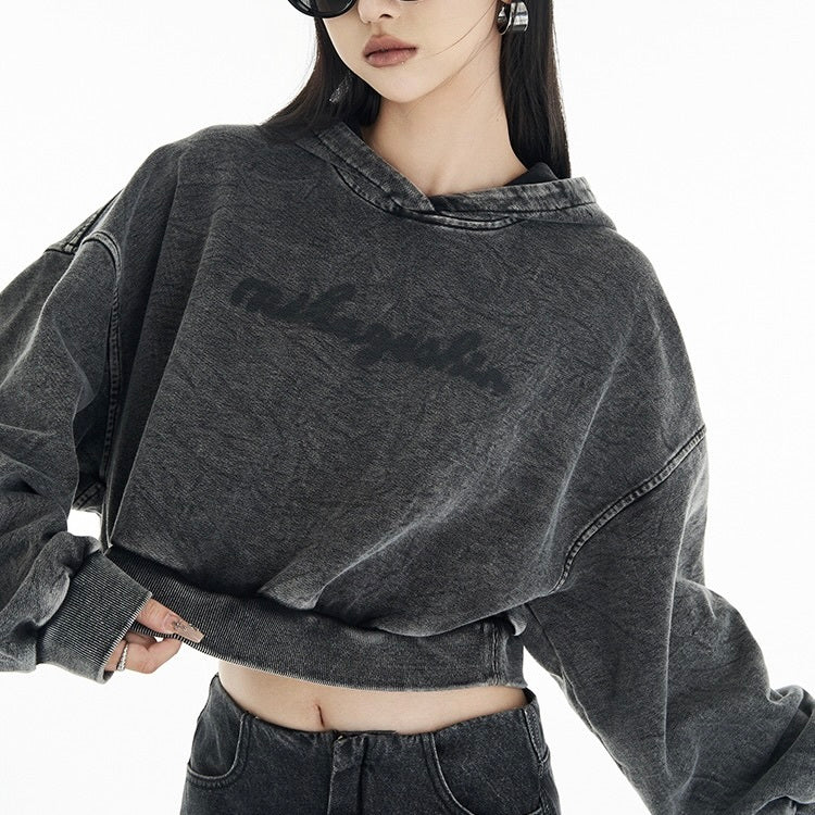 【高品質】2カラー展開 韓国ストリート デニム生地パーカー mry001066