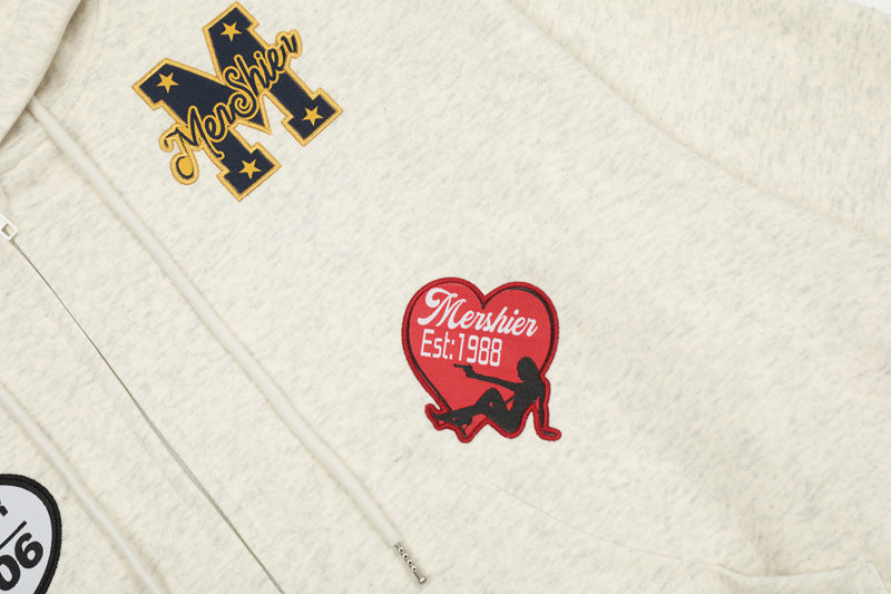 Athletic Badge Zip Hoodie mry001653