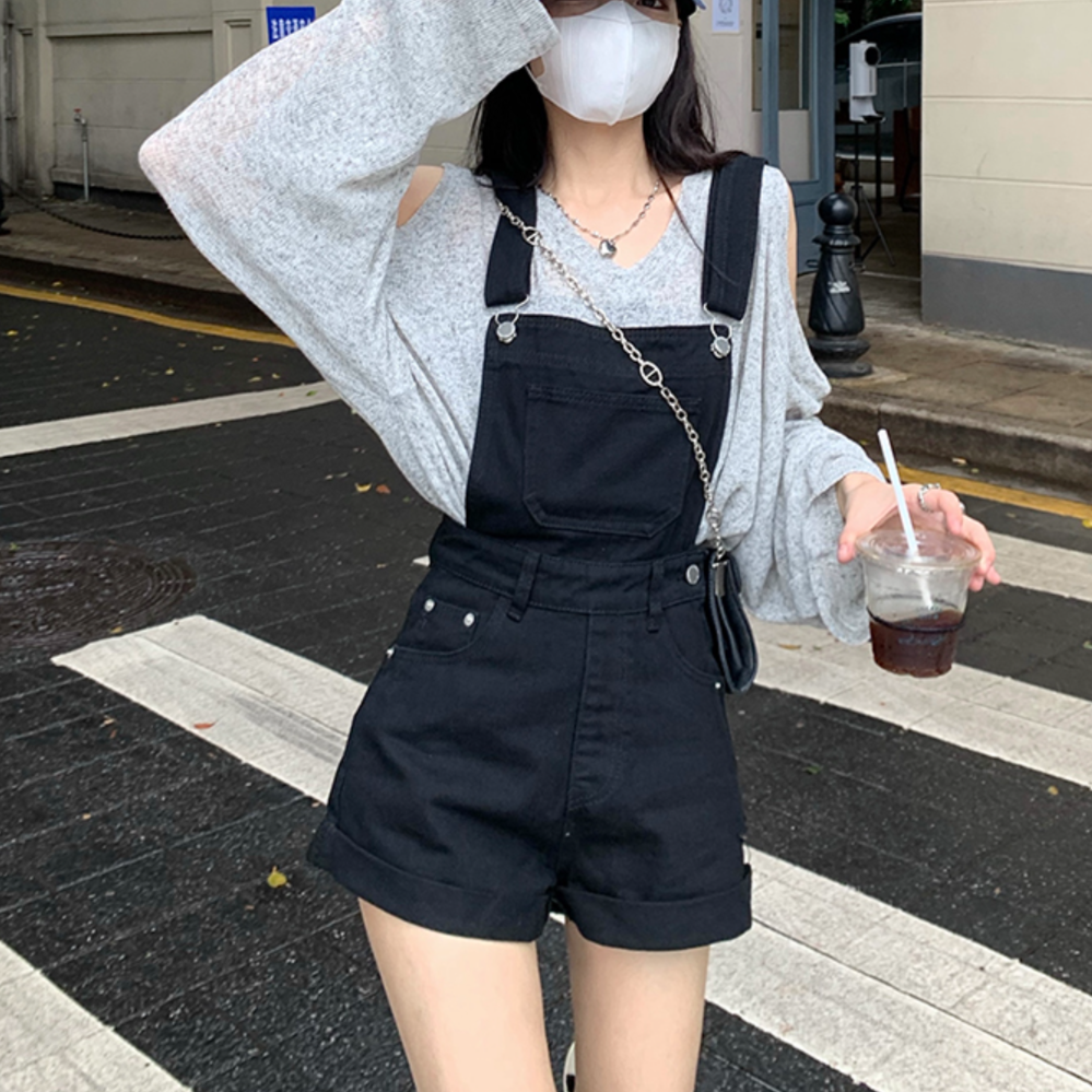 【送料無料】新デザイン オーバーオール 韓国 ブラック ブラウン ガーリー カジュアル mry000519