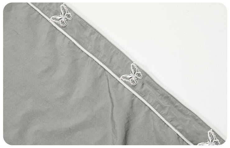 【YURU:FIT/2color】Butterfly Embroidered Parachute Pants mry001785