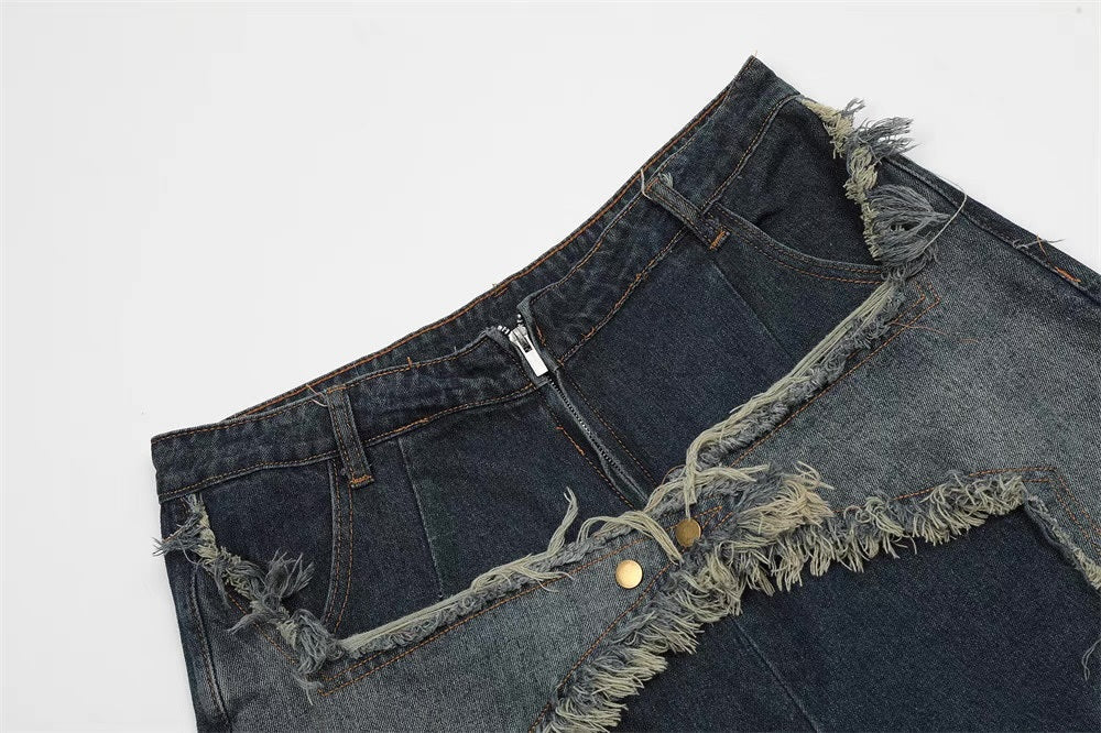 Rugged Edge Distressed Denim Shorts mry001652