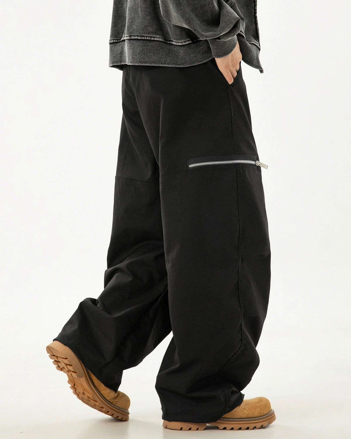 【2color】Zipper Pockets Wide Cargo Pants mry001821