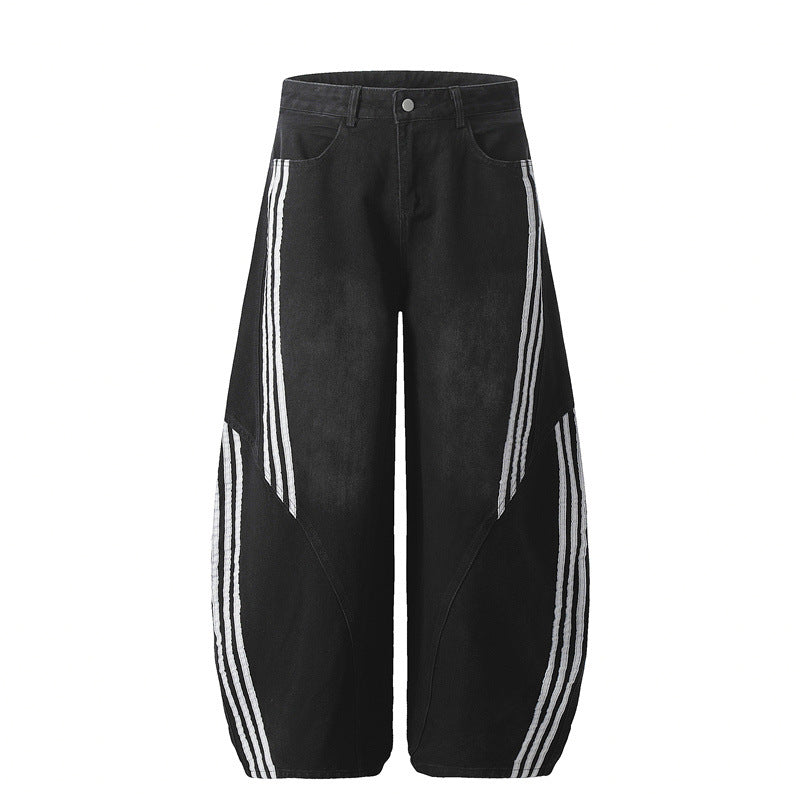 『※数量限定/残りわずか⚠️』【COVER:FIT】2color Wave Line Panel Wide Denim Pants mry001709