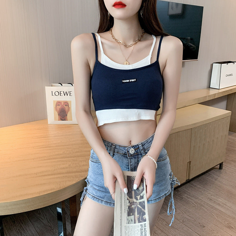 パッド付き フェイクツーピス キャミソール mry000052