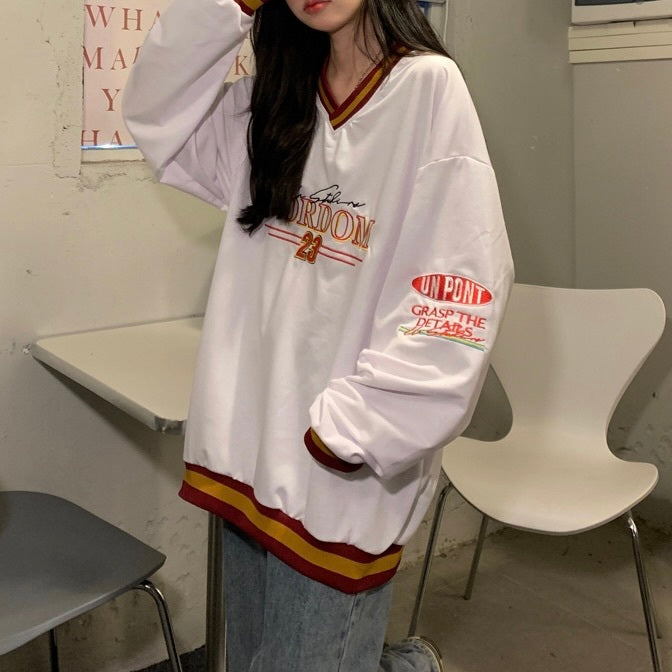 袖ストライプ オーバーサイズスウェット mry000239