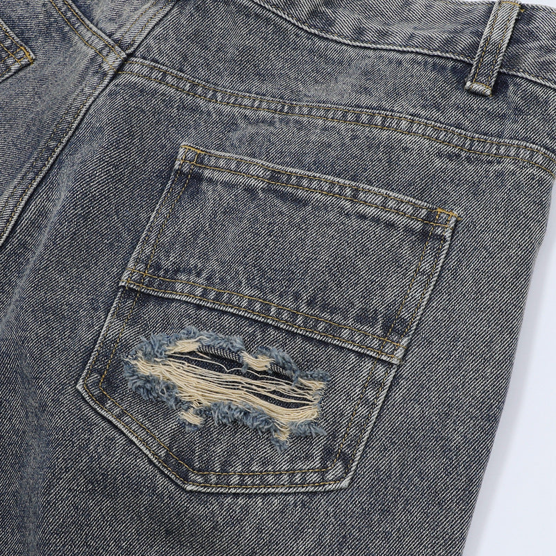 【2color / Set-Up】Camo Fade Distressed Denim Set-Up mry001757