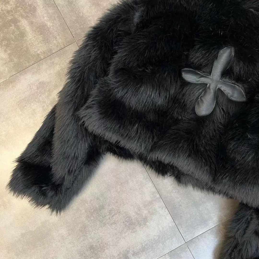 Cross Faux Fur Jacket mry002016