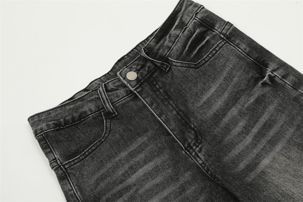 《脚盛れ確定✊🏻✨》Cross-Belt Flare Denim Pants mry001666