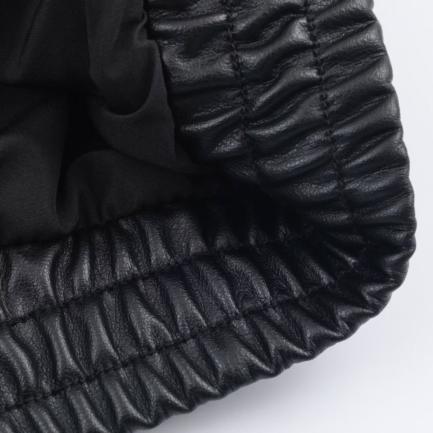 Fur Trimmed Leather Jacket mry002029