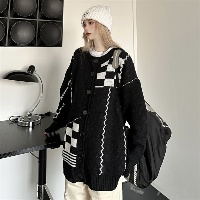 セーターコート チェックボーダー mry000348