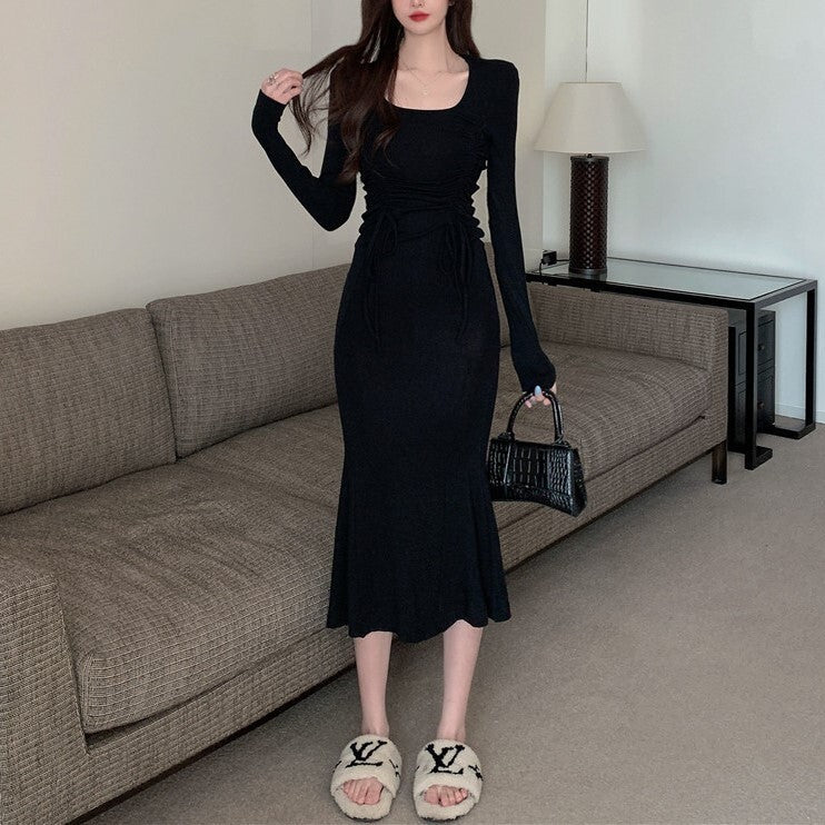 【送料無料】ドレス ワンピース 2カラー フレンチデザイン 春・秋 韓国ガーリー 韓国カジュアル mry000535