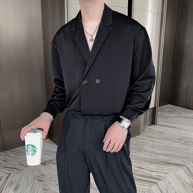 2カラー展開 アメリカン 韓国ストリート 韓国カジュアル トレンド リッチ風シャツ mry001284