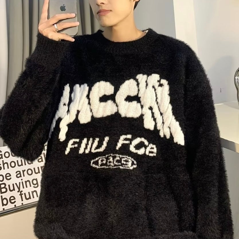 2カラー展開 アメリカン 韓国ストリート 韓国カジュアル オーバーサイズ ボアトレーナー mry1332