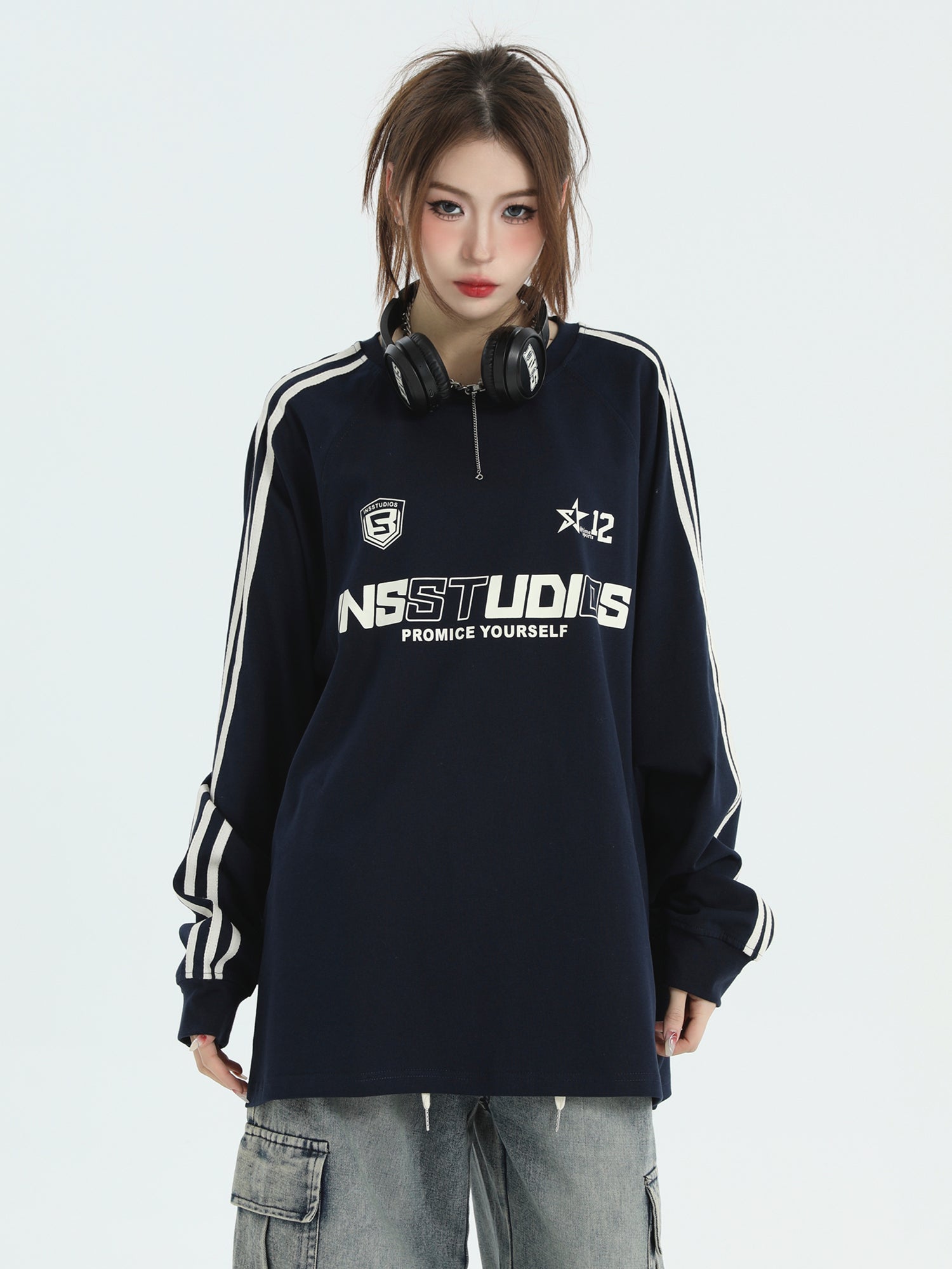 【2color】INSSTUDIOS Oversized Sportswear Sweatshirt mry001623