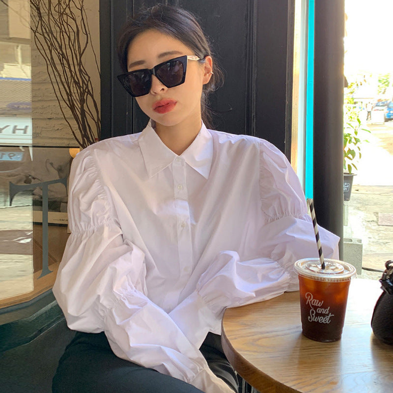 【送料無料】ホワイト フレンチ ガーリー フリフリ デザイン シャツ mry000634