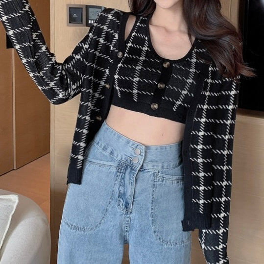 カーディガン付き ショートニット キャミソール mry000020