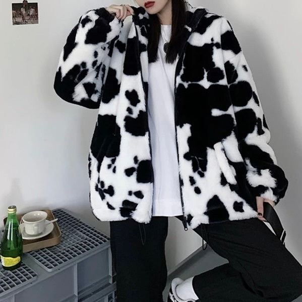 カウ柄 ボアジャケット mry000429