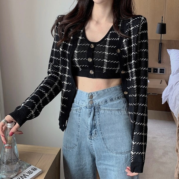 カーディガン付き ショートニット キャミソール mry000020