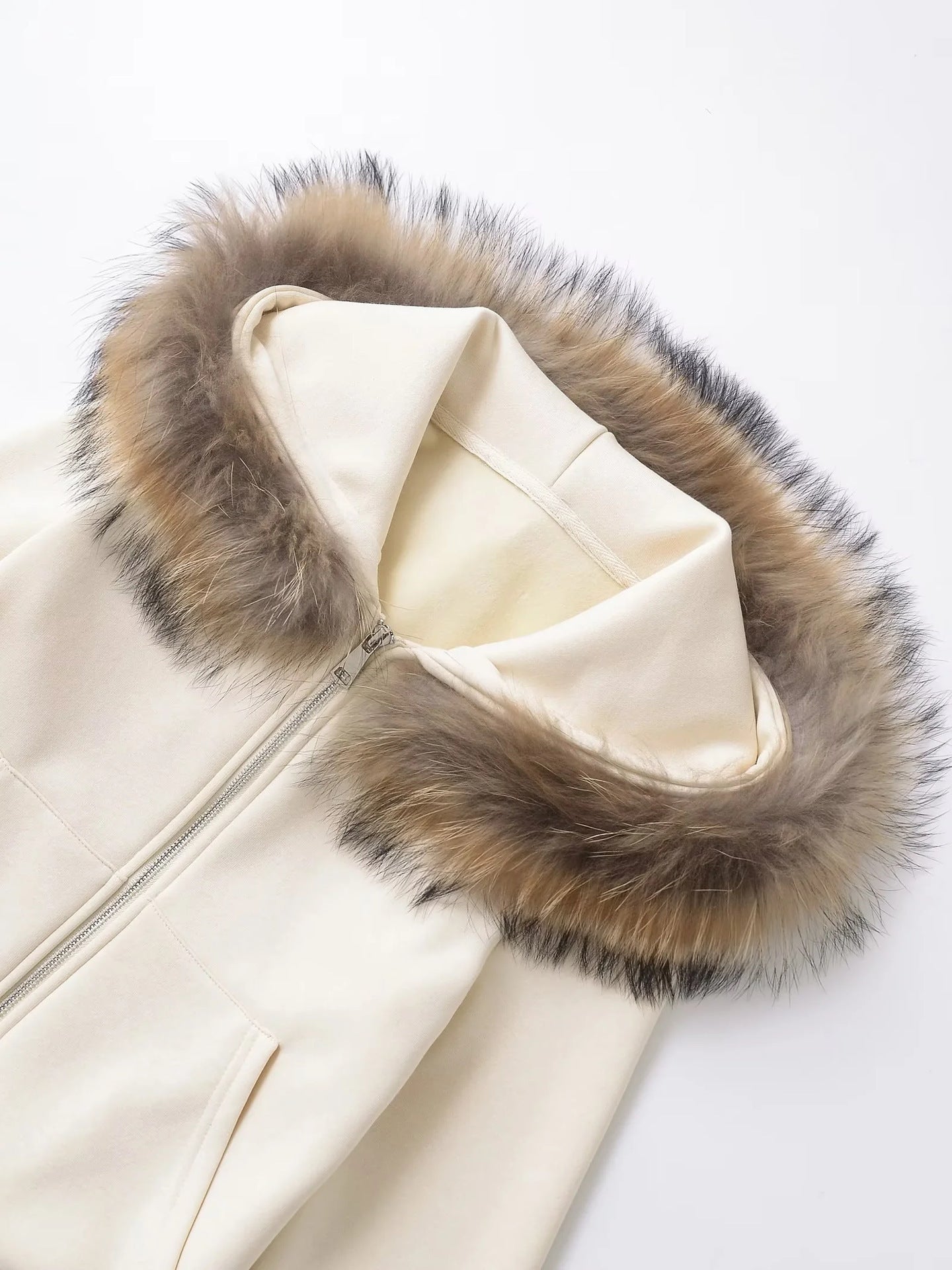 【3color】Faux Fur Luxe Zip Hoodie mry001637