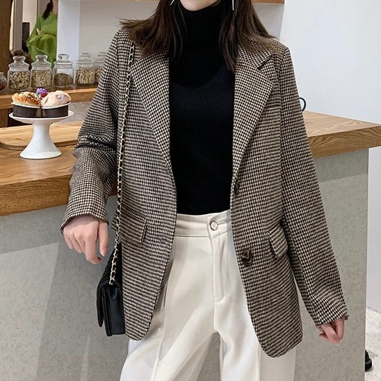 英国風 格子柄ジャケット mry000423