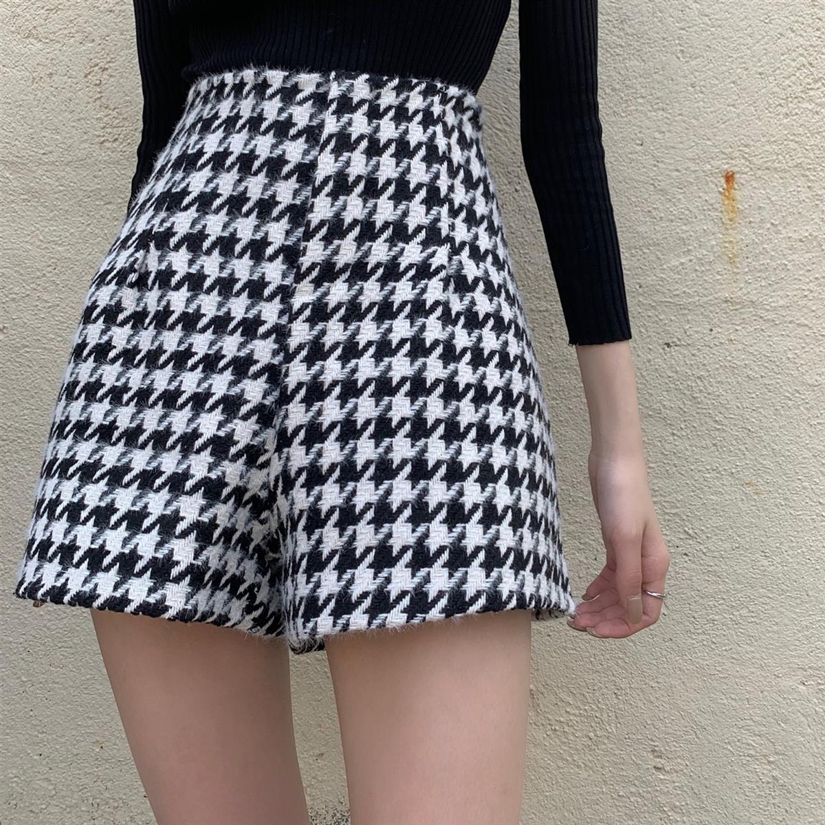 千鳥柄 ハイウエスト ショートパンツ mry000027