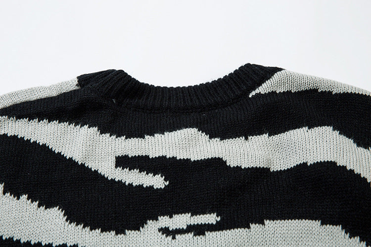 【2color】Raw Edge Animal Print Sweater mry001647