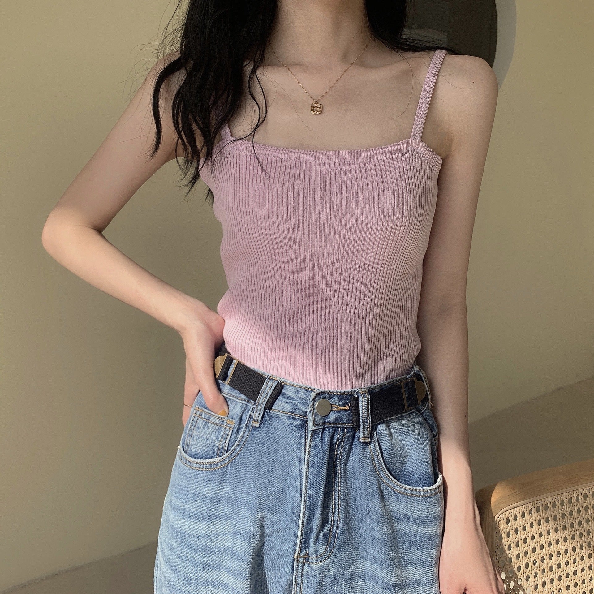 【送料無料】5カラー展開 ノースリーブ トップス インナー キャミソール mry000647