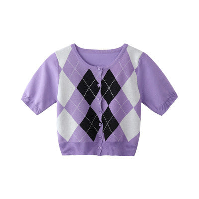 ショートニット カーディガン アメリカンレトロ スリムフィット mry000010