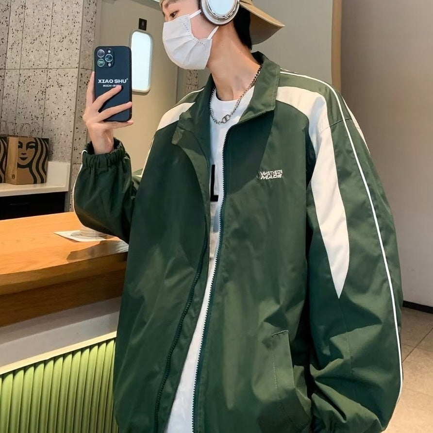 2カラー展開 韓国ストリート 韓国カジュアル トレンド オーバーサイズ ナイロンジャケット mry001282