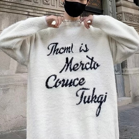 アメリカン 韓国デザイン 韓国ストリート トレンド オーバーサイズ ボアトレーナー mry001376