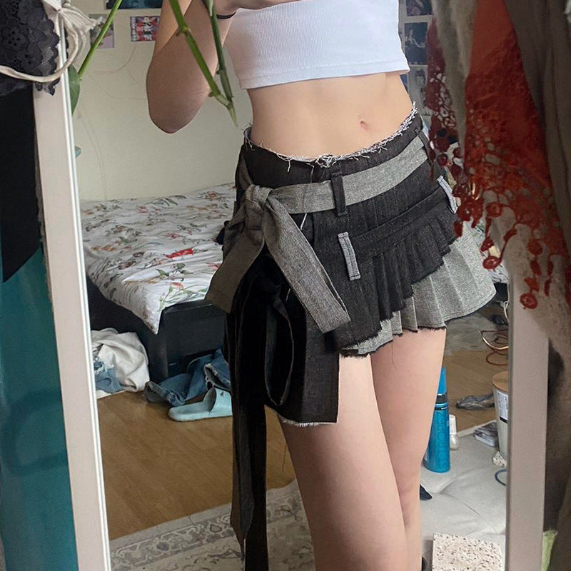 【Black Mamba】アシンメトリーデニムスカート mry001536