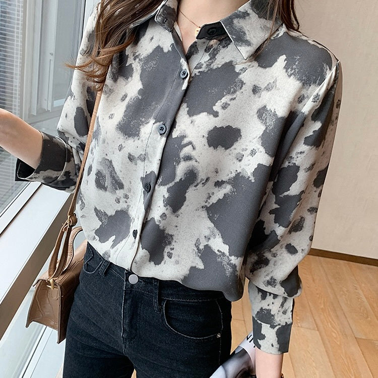 ヒョウ柄 カジュアルシャツ mry000384