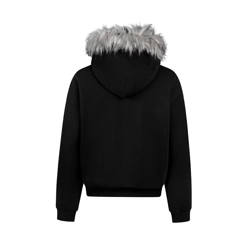【3color】Fur Hood Graphic Hoodie mry001812